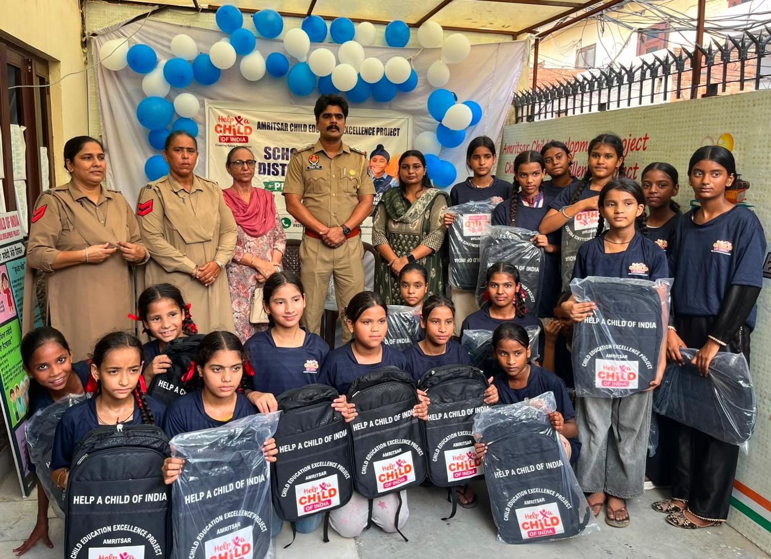 SCHOOL BAGS DISTRIBUTION- AMRITSAR, PUNJAB